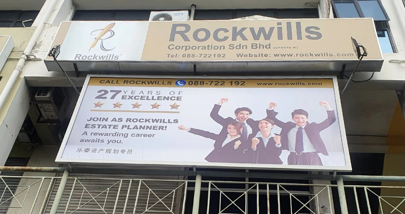 Rockwills Sabah Regional Office exterior promoting estate planner, will executor and executorship Kota Kinabalu services for families and business owners.